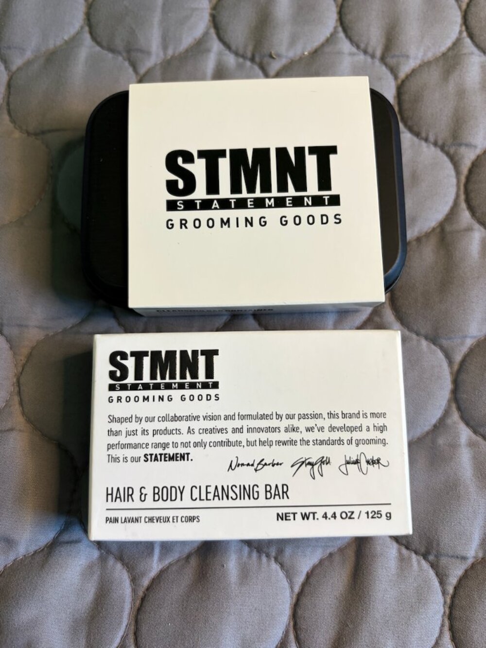 STMNT Grooming Soap Bar and Tin Travel Case